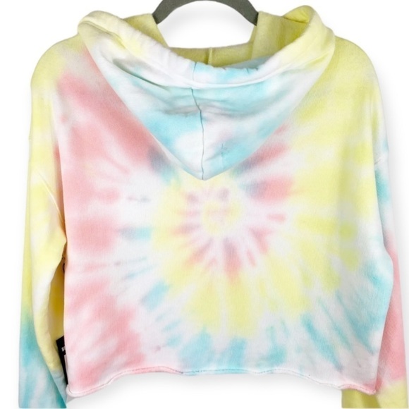 Bella Canvas Cropped Hoodie Sweatshirt Tie Dye Rainbow - Picture 5 of 10